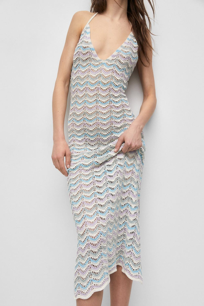 Long Zigzag Crochet Dress from Pull&Bear
