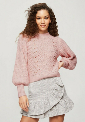 Pink Pointelle Knitted Sweater  from Miss Selfridge