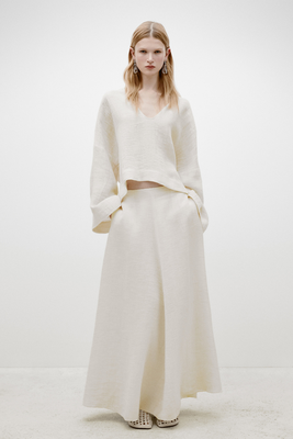 Long Flowing Textured Skirt - Limited Edition from Massimo Dutti