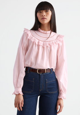 A-Line Ruffle Embroidery Blouse from & Other Stories