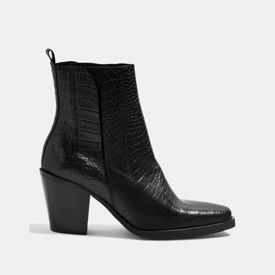 MASON Crocodile Effect Chelsea Boots from Topshop