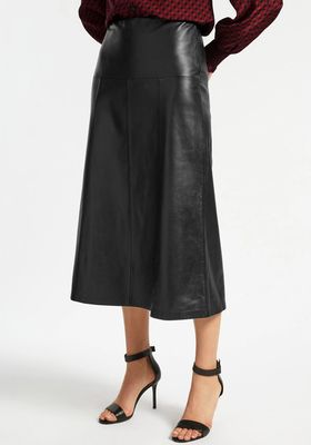 Tiana Leather Panelled Midi Skirt from Cefinn