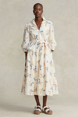 Floral Tiered Cotton Midi Shirtdress, £265