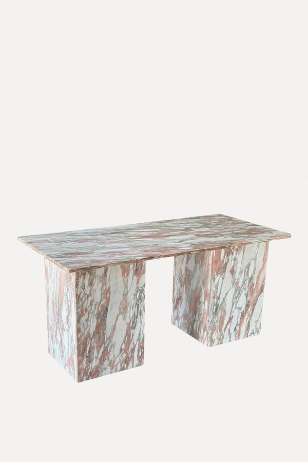 Vintage Desk In Norwegian Rose Marble from 1st Dibs