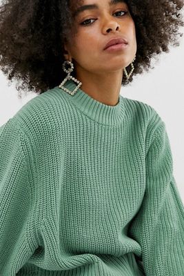 Puffed Sleeve Sweater from Monki