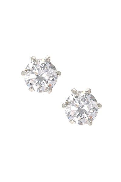 Sterling Silver Cubic Zirconia Round Stud Earrings from Claire's