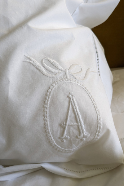 Monogrammed  Cotton Oxford Pillowcase from Host Home