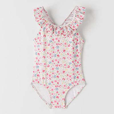 Floral Swimsuit With Ruffles from Zara