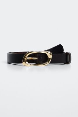 Maxi Buckle Leather Belt from Mango