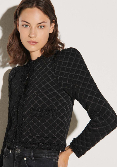 Quilted-Effect Cardigan from Sandro Paris