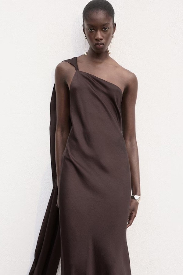 Asymmetrical Satin Dress from Mango