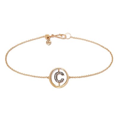 18ct Gold Diamond Initial C Bracelet