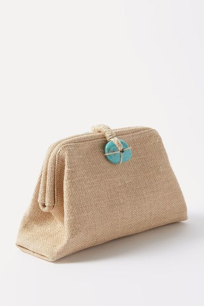 Petra Linen & Jute Clutch Bag from Serena Uziyel