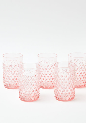 Rose Pink Hobnail Glasses (Set of 6) from Mrs. Alice