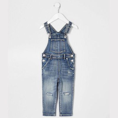 Blue Ripped Dungarees
