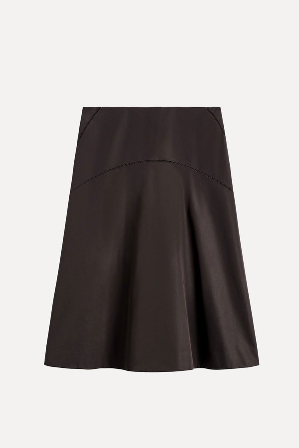 Embroidered Cotton Midi Skirt