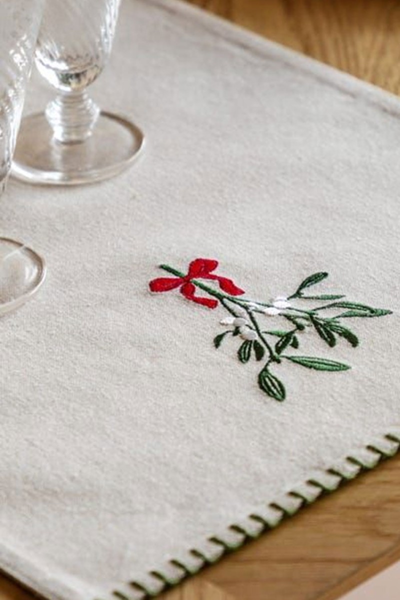 Cedar & Sage Magical Mistletoe Cotton Table Runner from Dunelm