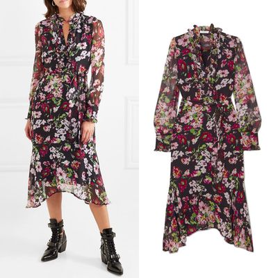 Palo Ruffled Floral-Print Silk-Chiffon Midi Dress from Equipment