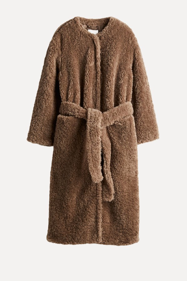 Fluffy Tie-Belt Coat from H&M