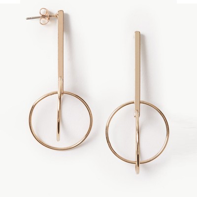 Open Circle Drop Earrings