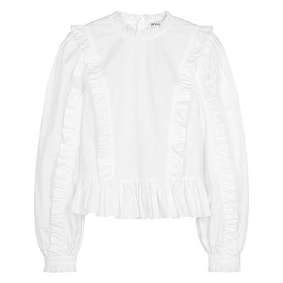 White Ruffle-Trimmed Cotton Blouse from JW Anderson