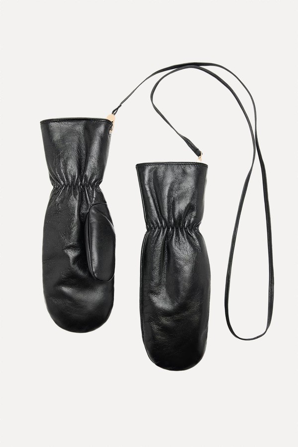 Leather Mitts from Mango