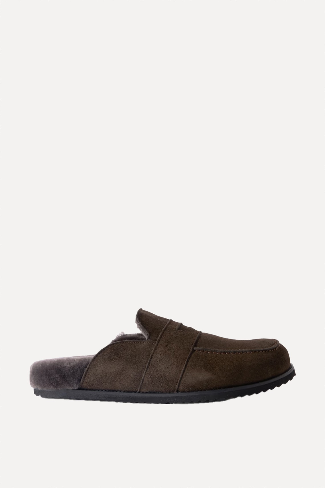 David Shearling-Lined Suede Slippers from MR P.