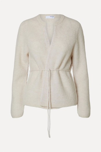 Belted Knitted Cardigan from Selected