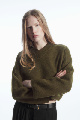Cropped V-Neck Wool Jumper from COS