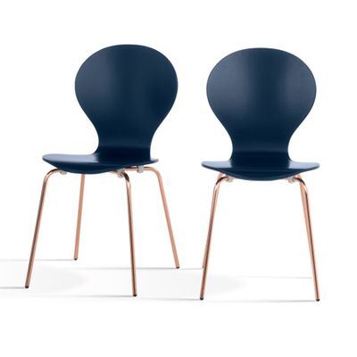 Blue and Copper Dining Chairs