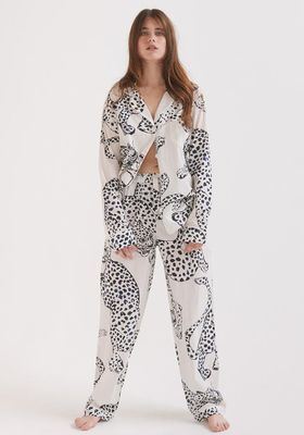 The Jaguar Print Long Pyjama Set from Desmond & Dempsey