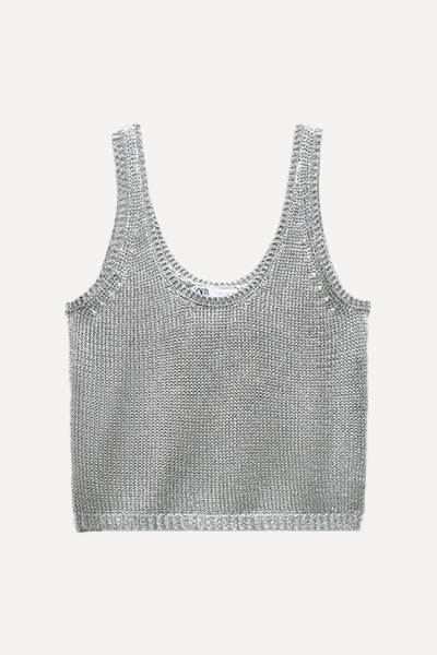 Plain Metallic Knit Top  from Zara