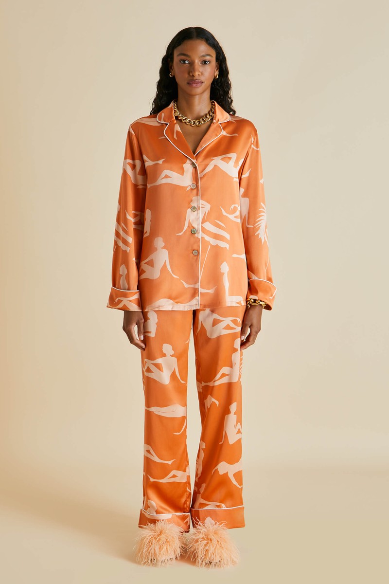 Lila Chiro Silk Satin Pyjama Set from Olivia Von Halle