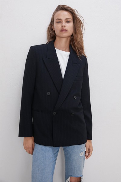 Pinstripe Double-Breasted Blazer from Zara