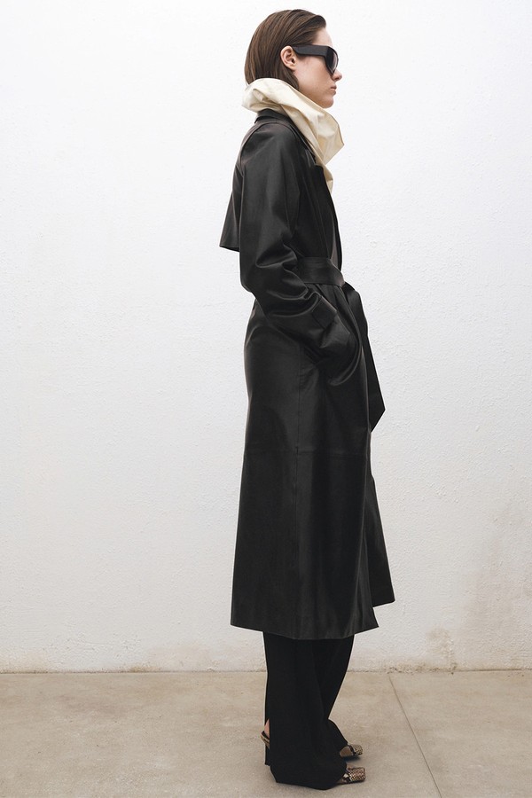 Leather Trench Coat With Belt from Mango