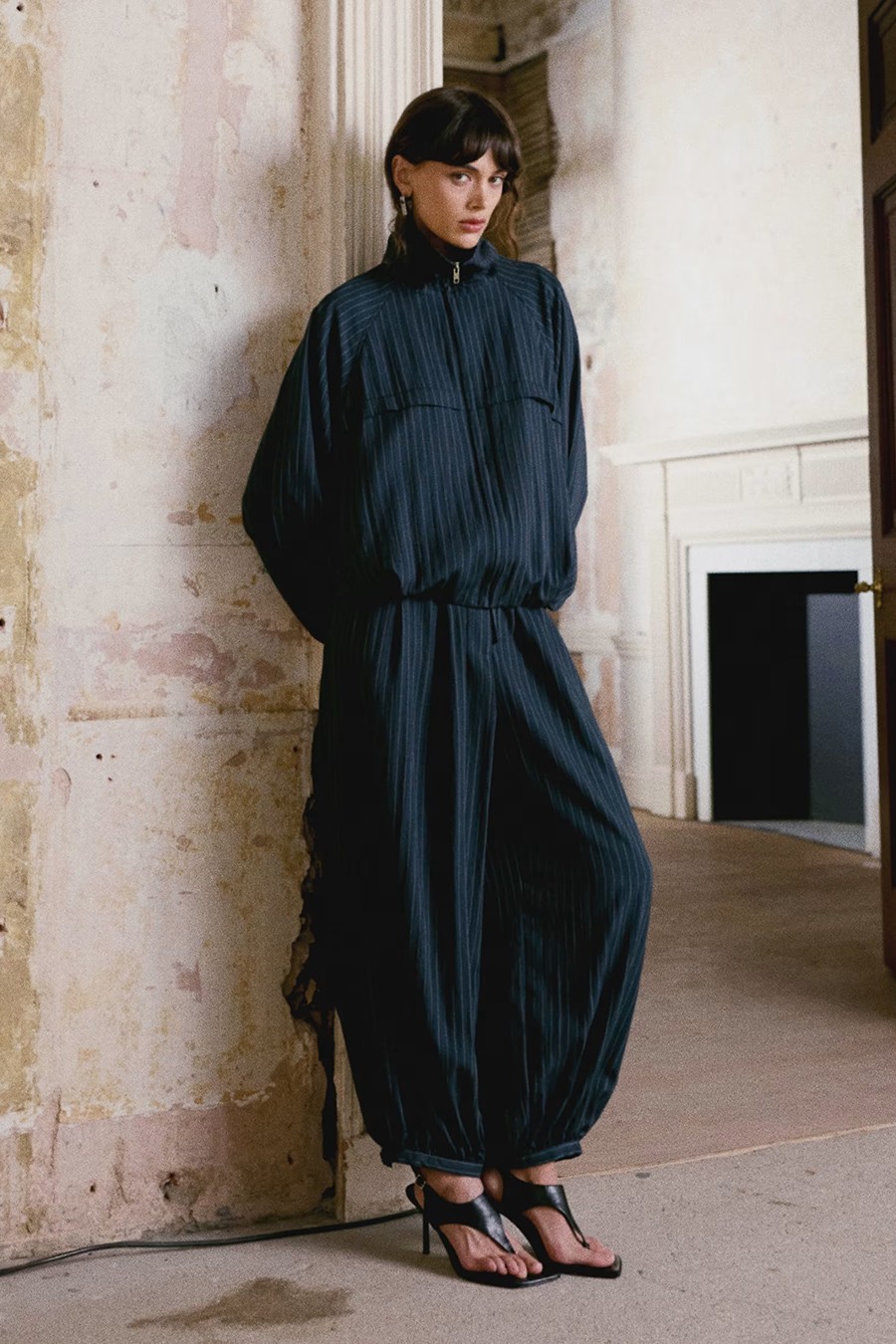 Co-Ord Modal Stripe Bubble Hem Trousers from Topshop