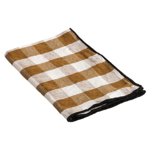 Bourdon Black Mesh Gingham Napkin Vichy Épices from Maison Du Vacances