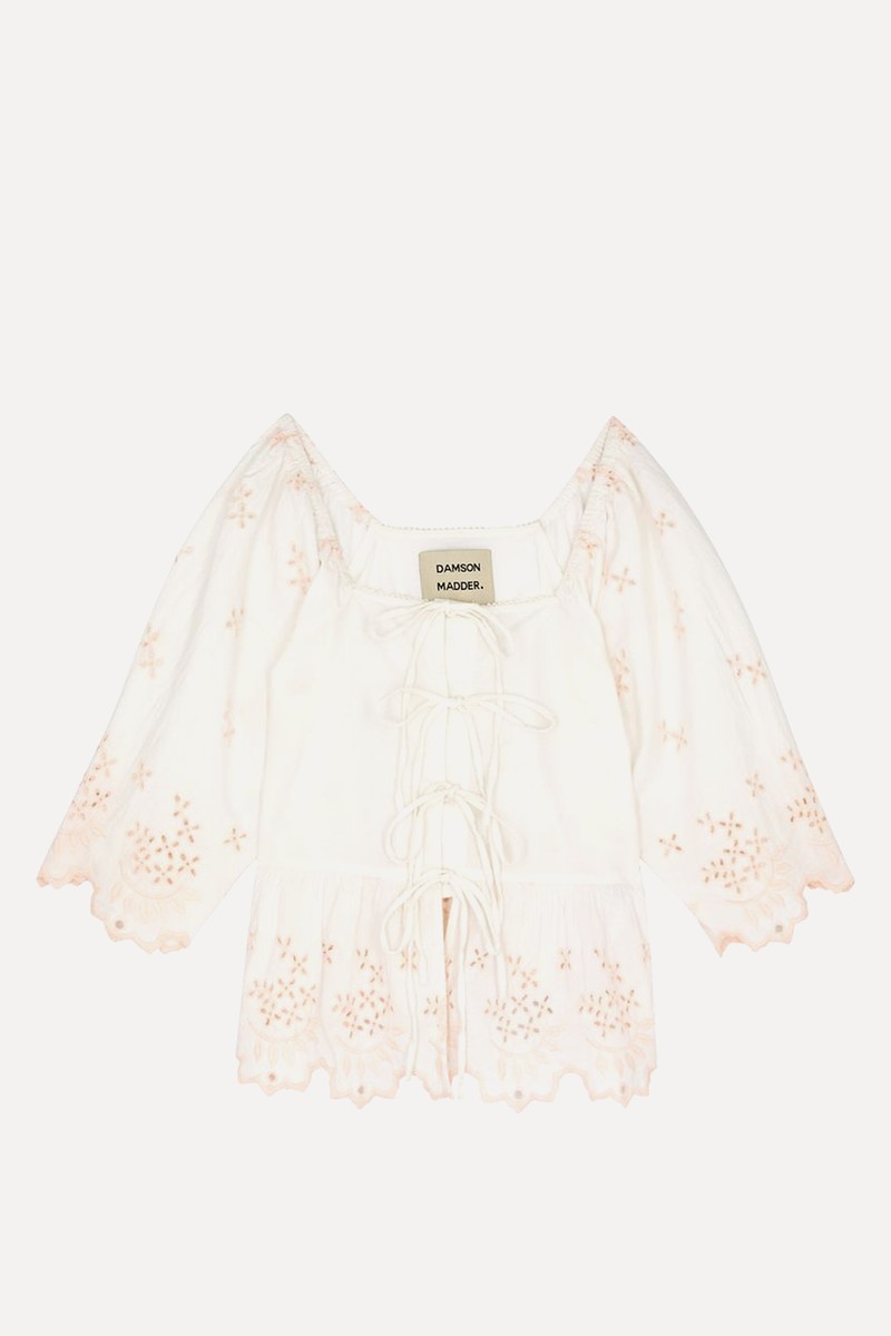 Lana Broderie Anglaise Cotton Blouse from Damson Madder