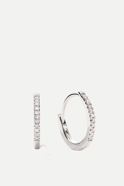 Pavé Diamond Huggie Hoops