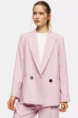 Pink Marl Oversized Double Breasted Blazer