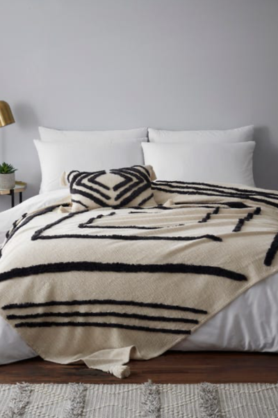 Elias Natural 100% Cotton Throw from Dunelm