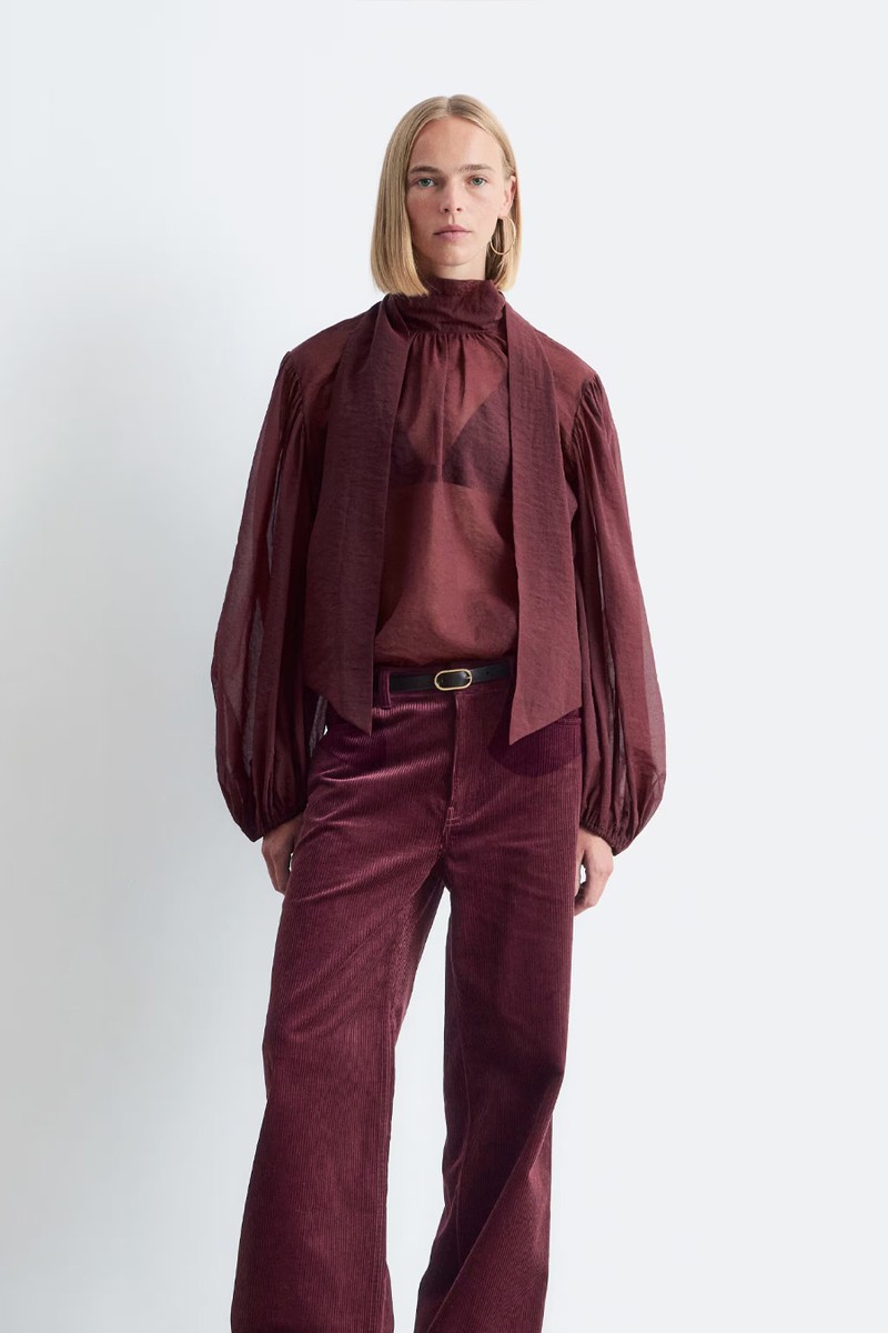 Puff-Sleeve Bow-Detail Blouse from & Other Stories