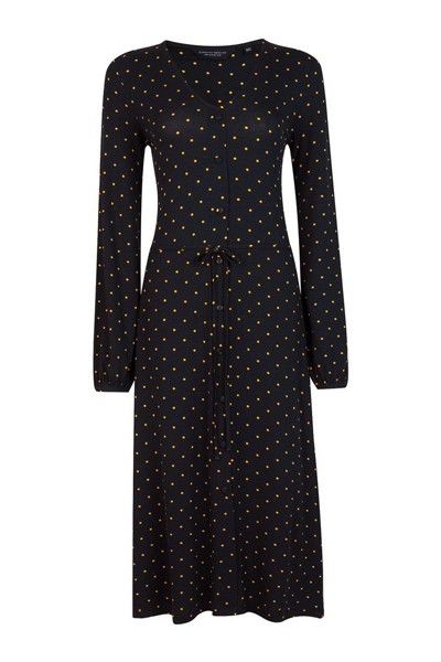 Spot Print Midi Dress