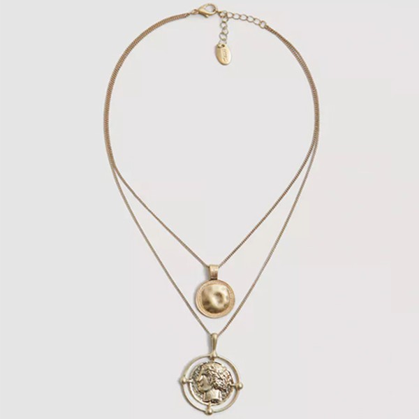 Metal Piece Necklace from Mango