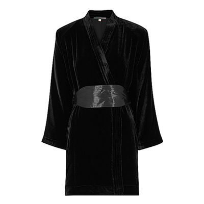 Twilight Kimono Black Velvet Wrap Dress from Alexa Chung