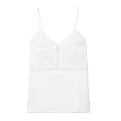 Tracey Lattice-Trimmed Silk-Charmeuse Camisole from Cami NYC