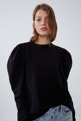 Personalised Sweatshirt With Puff-Ball Sleeves from Zara
