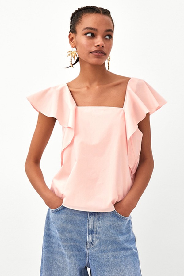 Ruffled Poplin Top from Zara