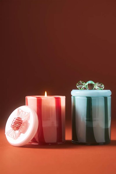 Peppermint Stick Glass Jar Candle from Anthropologie