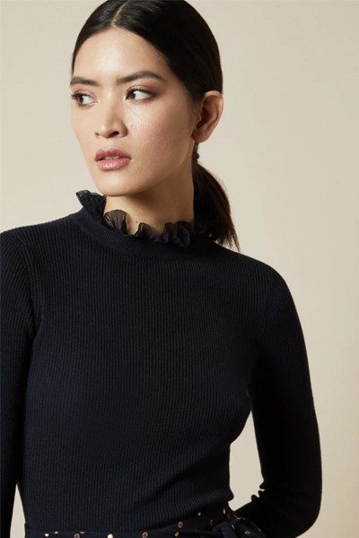 Dvana Frill Neck Detail Jumper